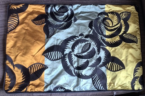Embroidered Satin And Velvet Cushion New Kasuti By Designers Guild RRP £55 - Picture 4 of 11