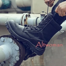 Men's Steel Toe High Top Work Safety Ankle Boots Outdoor Hiking Climbing Shoes