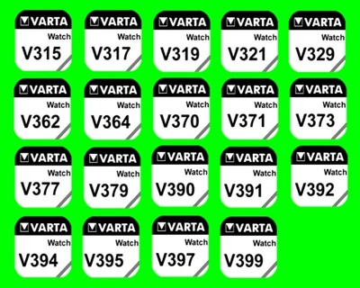 2x VARTA Uhren Batterie Knopfzelle aus 19 Typen z.B. 317 321 364 371 377 379 399