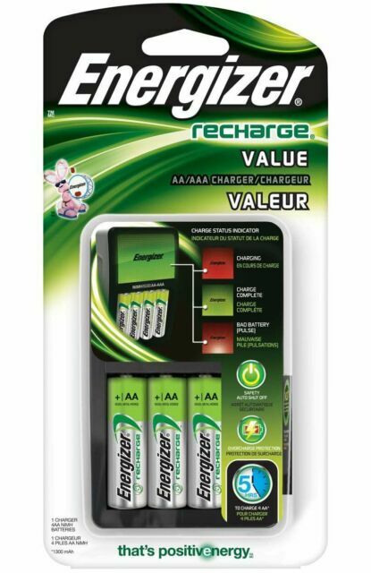 Energizer Recharge Value Charger With 4 AA NiMH Rechargeable