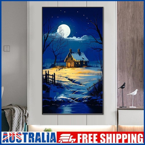 # Paint By Numbers Kit On Canvas DIY Oil Art Snow Scene Picture Decor40x70cm