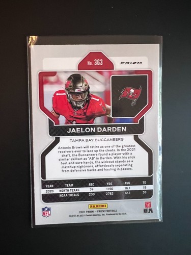 Jaelon Darden 2021 Panini Prizm Football #363 Green RC Tampa Bay Buccaneers - Picture 2 of 2