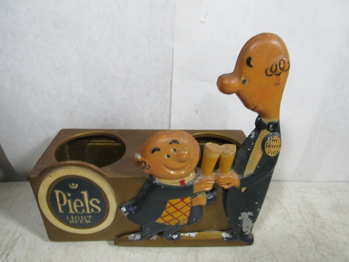 1950’s PIELS ピールズ ビール バート＆ハリー ビンテージ 塩胡椒入 Vintage Piels Beer Bert & Harry Cast Metal Caddy Straw Swizzle