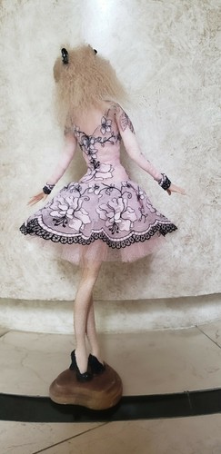 Art Doll in Fashion dress unique home Sculpture interior design Boudoir 17" - Picture 8 of 10