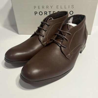 Perry Ellis Portfolio Dress Shoes NEW WITH BOX Brown Leather Men's Size 11 | eBay Perry Ellis Portfolio Dress Shoes NEW WITH BOX Brown Leather Men's Size 11 | eBay
