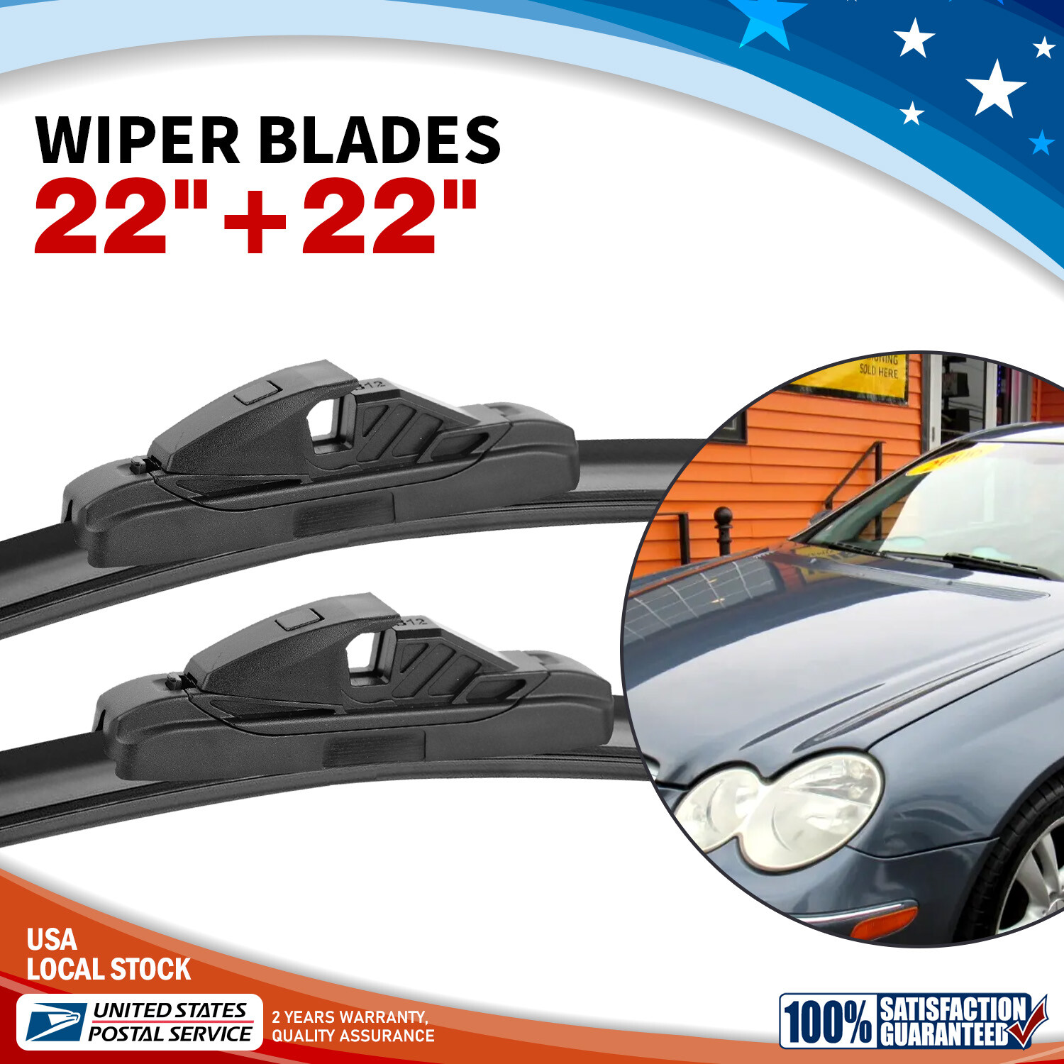 Durable 22-Inch Pair of Top-Quality Windshield Wiper Blades for Driver and Passenger