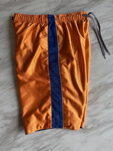 RARE VTG LANDS’ END Reversible Basketball Orange Blue Short Dazzle Shiny Silky L - Picture 10 of 16