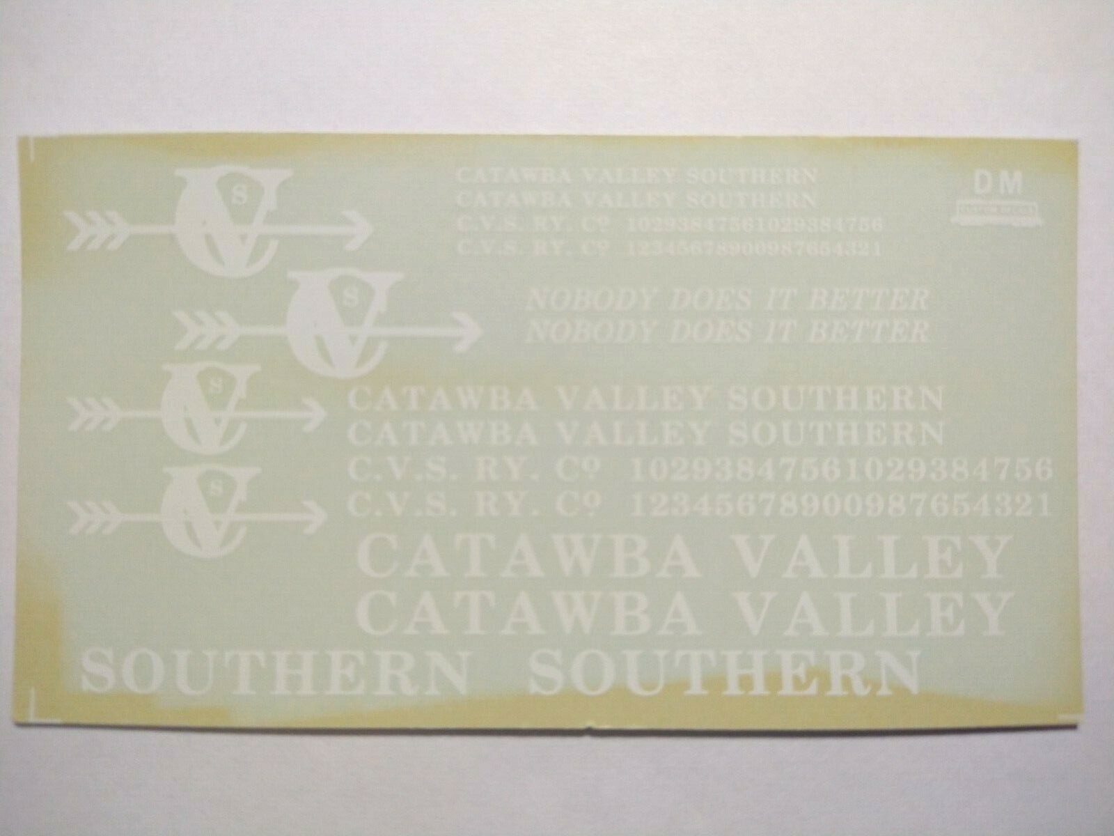 DM Custom Decals HO Scale Catawba Valley Southern TS eBay