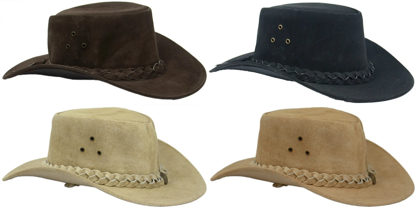 Australian Western Style Real Leather Bush Cowboy Hat Removable Chin Strap UK
Opens in a new window