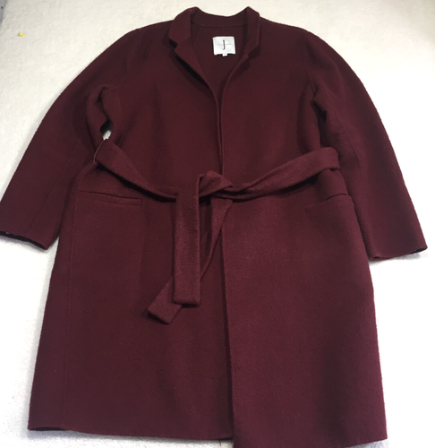 Jasper Conran Ladie's Plum Colored Long Sleeve Tie Closure Unlined Coat Size 16 - Picture 1 of 16