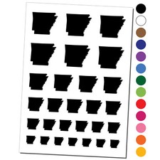 Arkansas State Silhouette Temporary Tattoo Water Resistant Set Collection