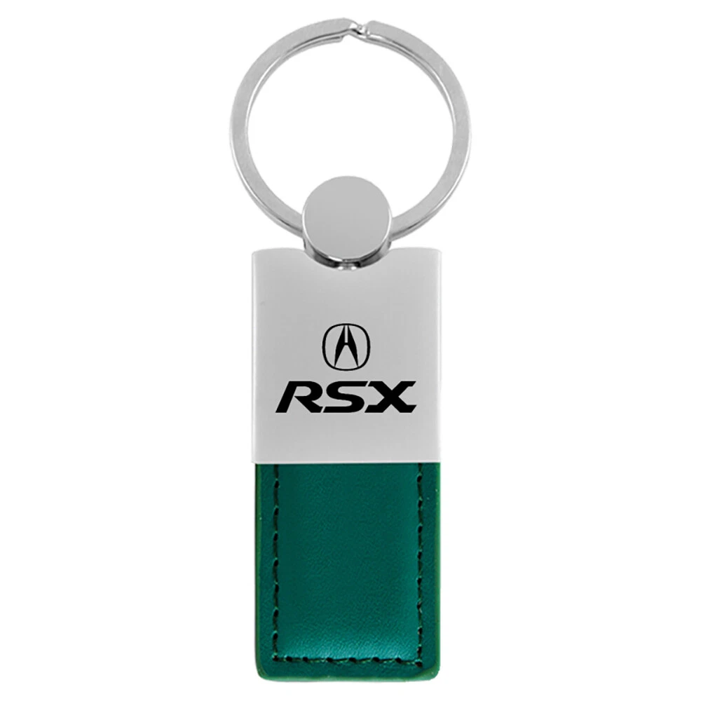 Acura RSX Keychain Keyring Duo Premium Green Leather Metal