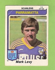 1980  PARRAMATTA EELS   SCANLENS RUGBY LEAGUE  CARD #113  MARK LEVY