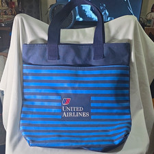 Vintage 1970s United Airlines Tote Bag Saul Bass Tulip Logo Canvas Air-Tex USA