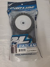 Pro-Line Badlands MX Pre-Mounted 1/8 Buggy Tires White M2 w/Velocity V2 Wheels