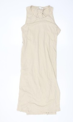 GAP Damen Beige Baumwolle U-Ausschnitt Ärmellos Tank Kleid M
