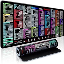Cheat Sheet Desk Pad with 231 Shortcuts  US Local Store  XL 31.5"x11.8" Excel