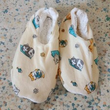 Cat SLIPPERS Cozee M -L 37-41 Cosy Totes Fleece Sock Grip Unisex Cats Kittens 🐱