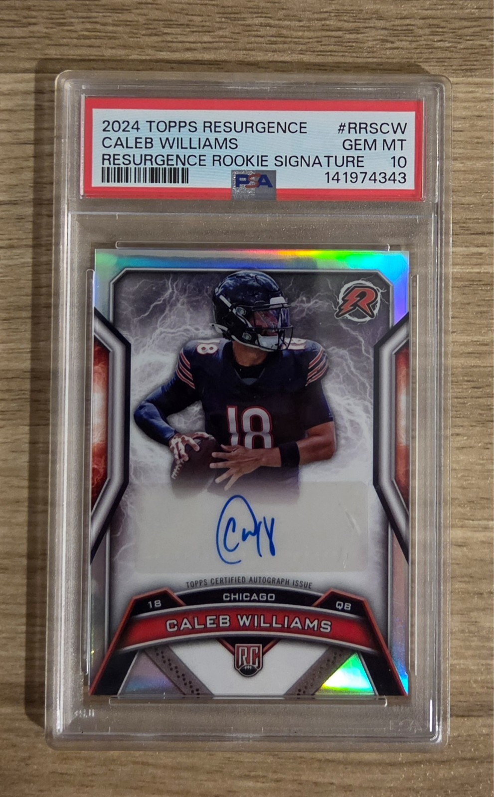2024 Topps Resurgence CALEB WILLIAMS Rookie Resurgence Signature AUTO PSA 10