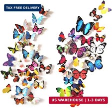 80pcs Butterfly Wall Decor - Plastic Butterflies Wings Foldable Removable Waterp