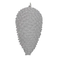 Vickerman 7" Pinecone Christmas Ornaments in Flocked Silver (Set of 2)