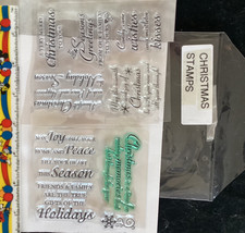 recollections christmas sentiments words stamps lightly used