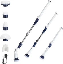 Power Spin Scrubber, Extendable to 47.5” – Cordless Electric Cleaner for Shower,