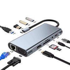 USB-C 11-in-1 Docking Station Hub   HDMI, USB 3.0, SD, PD, RJ45 for...