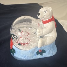 Coca-Cola Hardee's Polar Bear Snow Globe 2003 Christmas Glitter Collectible