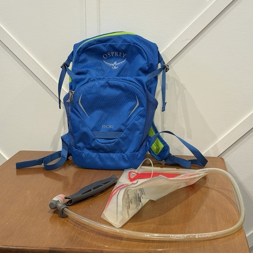 Osprey Kids Moki 1.5L Blue Hydration Pack Hiking Pack Backpack w/ Bladder Green