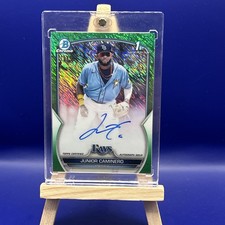 2023 Bowman Chrome Prospect Auto Junior Caminero CPA-JCR Green Shimmer 15/99