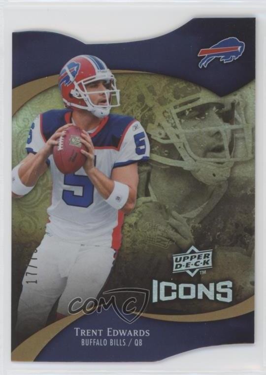 2009 Upper Deck Icons Die-Cut 17/75 Trent Edwards #46 1s8