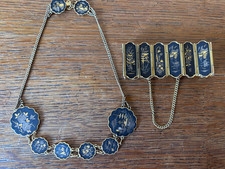 1950s vintage Amita Japanese damascene jewelr...