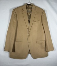 Lauren Ralph Lauren 100 Camel Hair Blazer Mens Two Button 44L Tan Sport Coat
