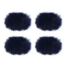 Furry Microphone Windscreen 5mm x 55mm for Microphone Deep Blue 4 Pack