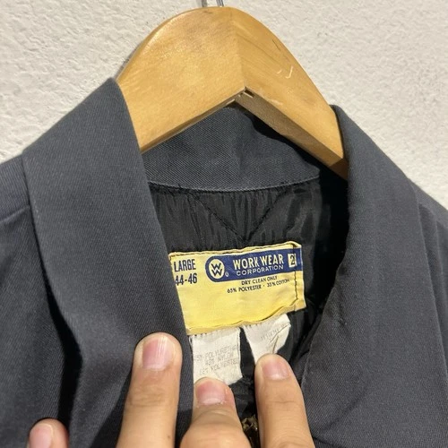 Vintage Work Wear Corporation Jacket Men's Large Gray Boxy Bomber 70s lined Zip image 3