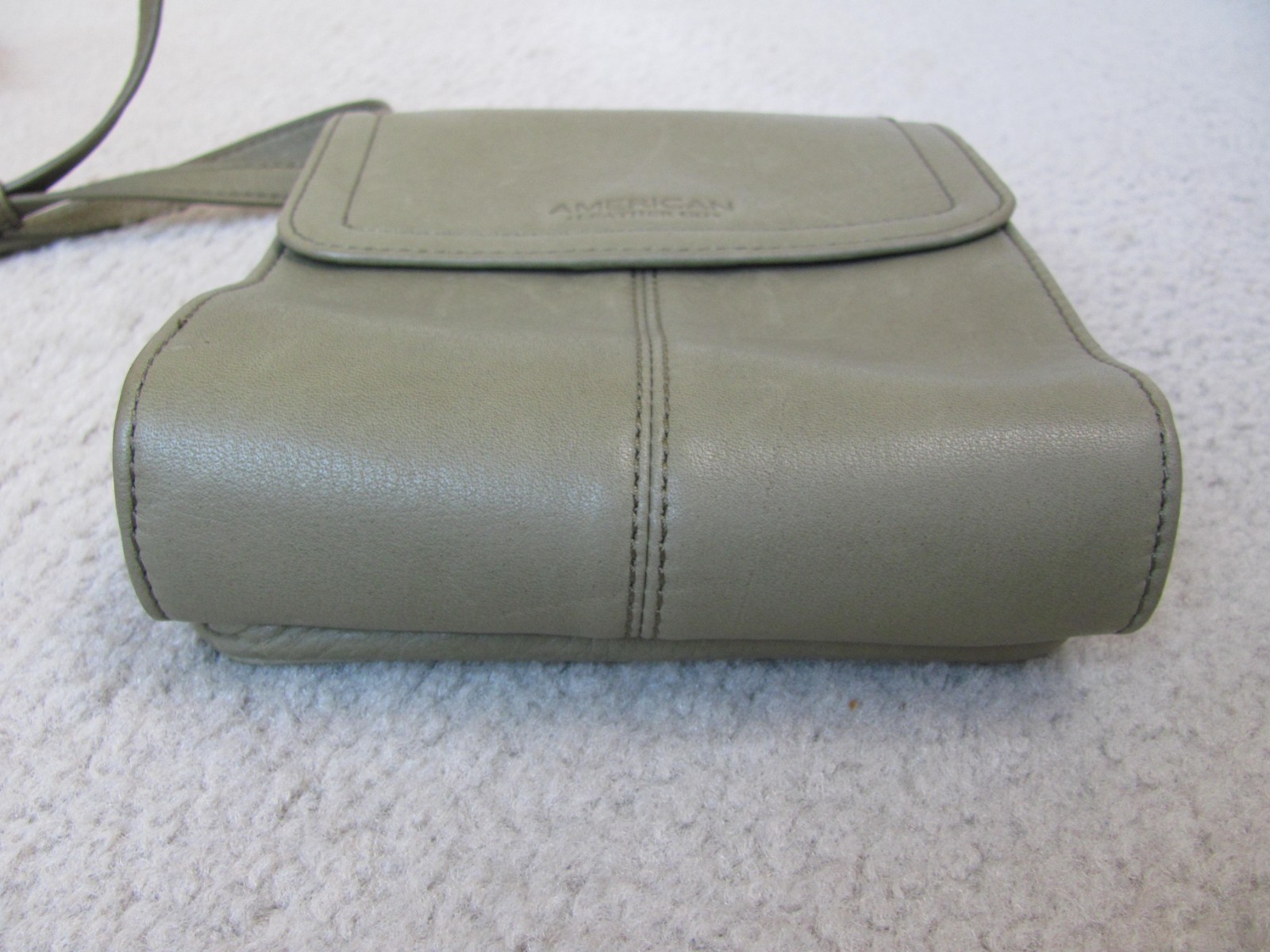American Leather Co. Olive Green Leather Cross-Body Handbag/Purse