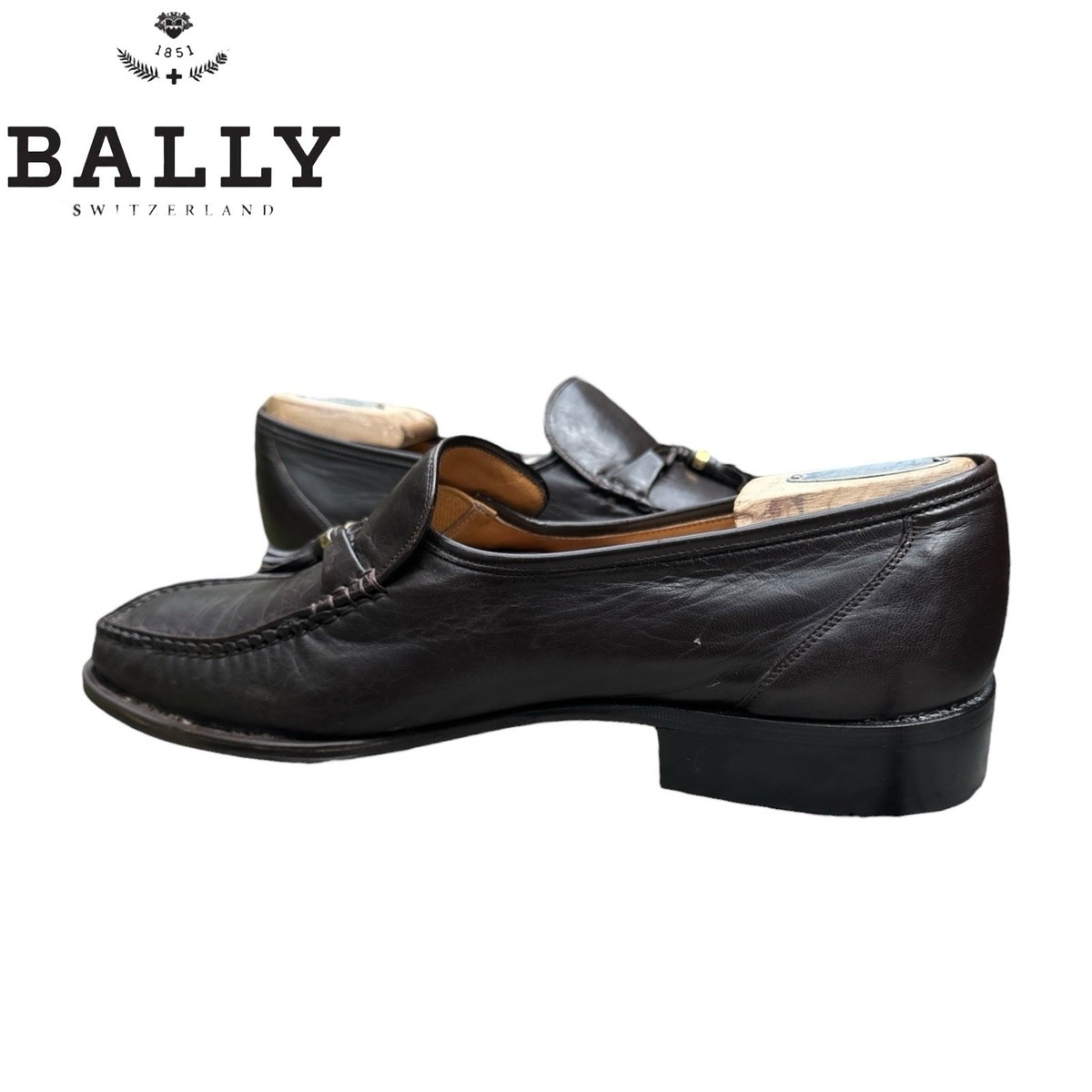 Bally Of Switzerland Alan Tassel Brown Leather Loafers Medallion Toe Men\'s 12 D Bally of Switzerland Tassel leather Loafers 8.5 D brown $550  main image 2