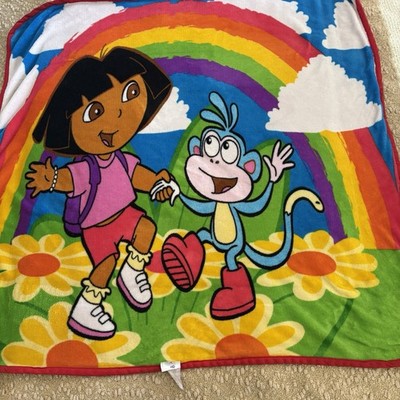 VTG Dora the Explorer Fleece Blanket Double Sided Dora Boots
