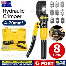 8 Ton Hydraulic Terminal Crimper Cable Wire Force Crimping Tool Kit 9 Die