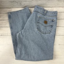 Carhartt Lighter Blue denim Jeans workwear 5 pocket B480 LVB Mens 42x32