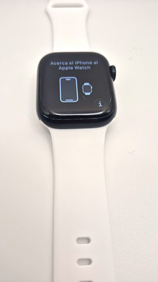Apple Watch Series 7 41mm Midnight Aluminium | GPS | Sportarmband Weiß