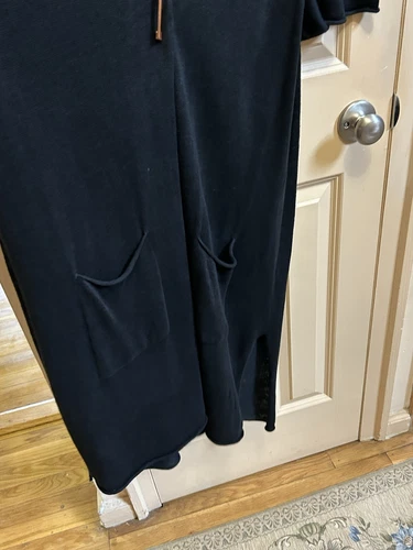 Cárdigan de algodón orgánico negro tejido plumero suéter vestido Eileen Fisher 2X 1X XL - Imagen 9 de 9