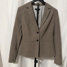 Ann Taylor Womens Taupe Brown Two Button Tailored Blazer Jacket Size 4 NWT