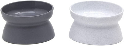 Elevated Cat Bowls (Set of 2), Whisker-Friendly Raised Cat Food & Water Dishes,