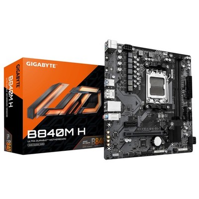 GIGABYTE B840M H Motherboard - AMD Ryzen 9000 CPUs, 5+2+2 Phases VRM, up to 7200