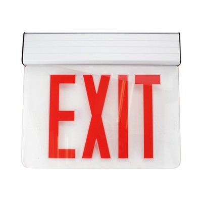 NAVILITE NNYXES1RAA NY EDGE LIT LED EXIT SIGN RED LETTERS CLEAR GLASS EMERGENCY