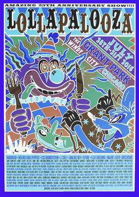 2016 LOLLAPALOOZA CONCERT POSTER WALL ART PRINT CHICAGO ILLINOIS