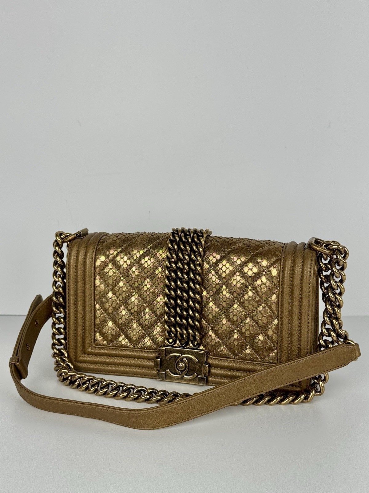 Chanel Medium Boy Flap Bag Python & Leather Trim … - image 1