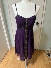 Sue Wong Nocturne Beaded Sequin Dress Size 10 Dark Purple